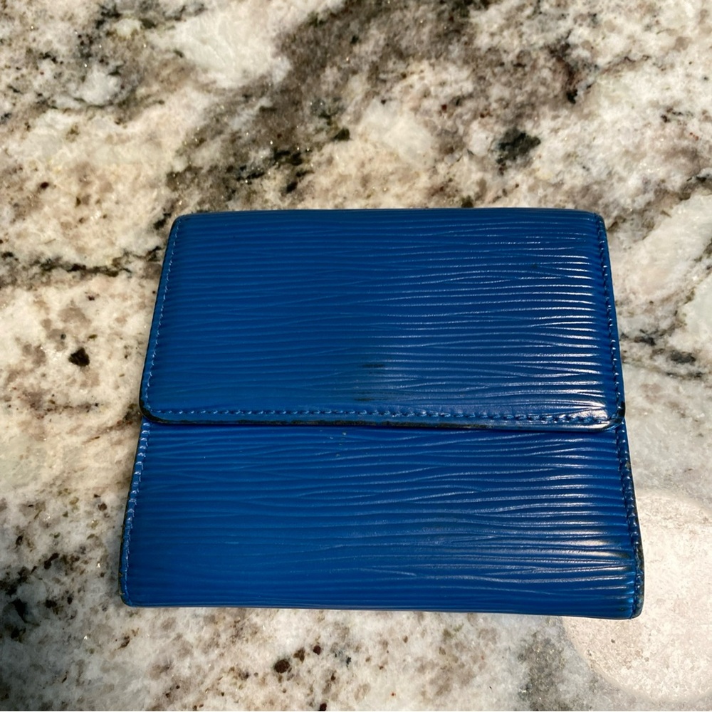 Louis Vuitton women bifold blue wallet monogram made in France good condition - Picture 2 of 9
